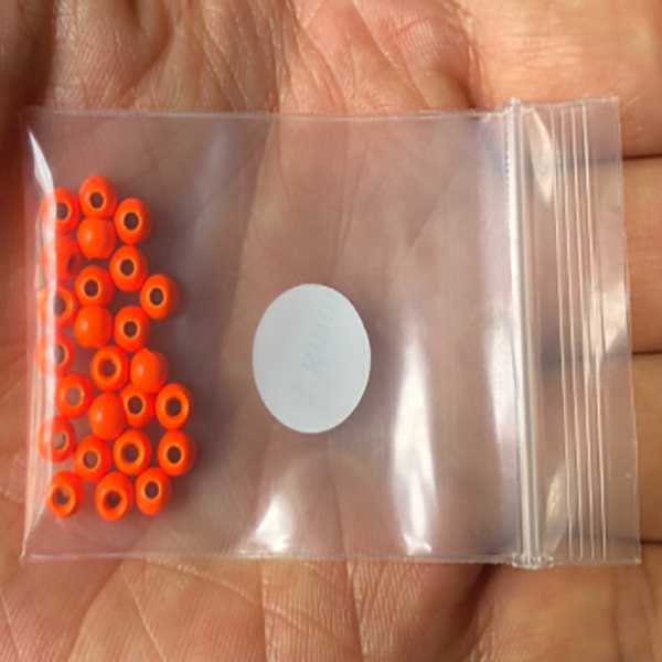 Tungsten Beads Orange for Fly Tying - 25 Pack